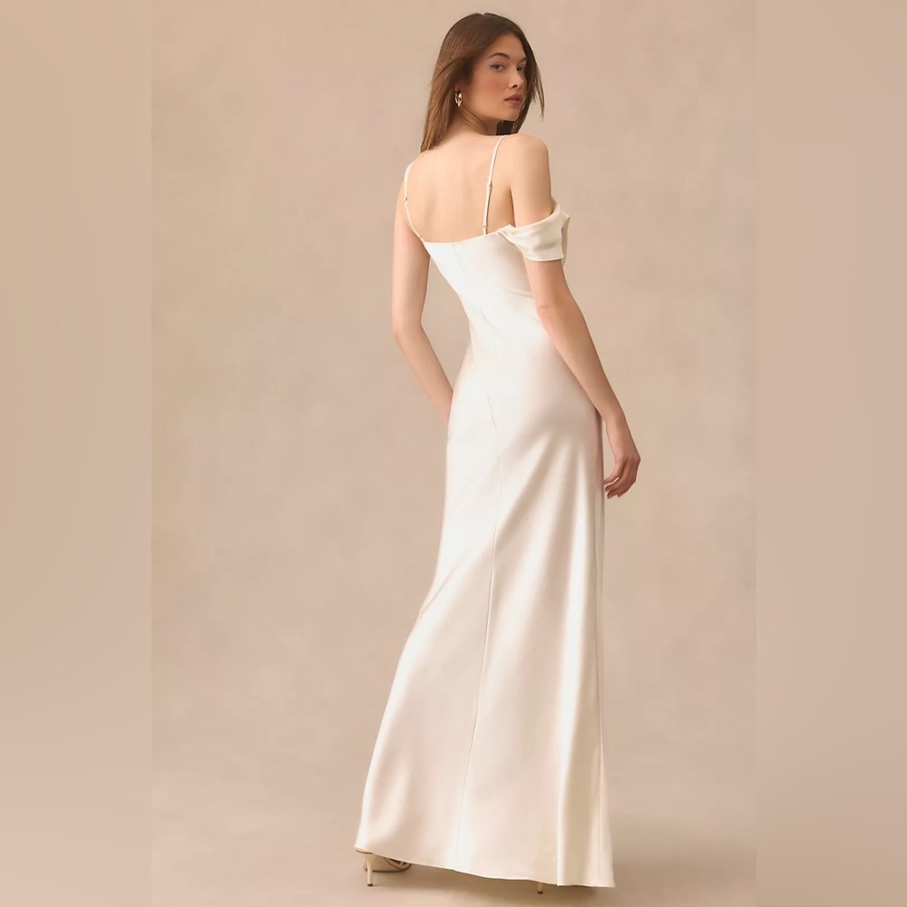Reformation Ronda Silk Dress in Ivory - Picture 4 of 15
